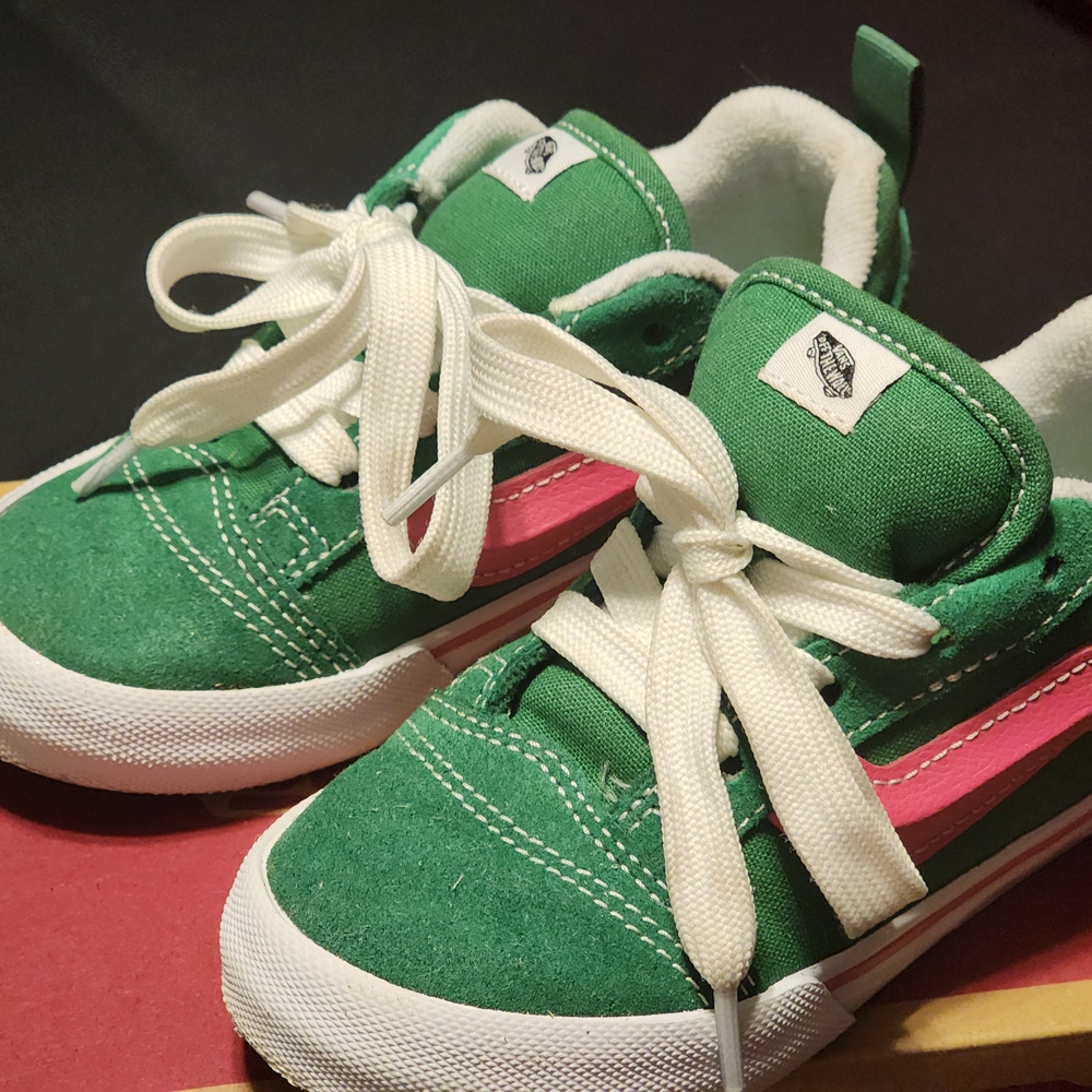 Vans Green and Pink Sneakers Skate Style